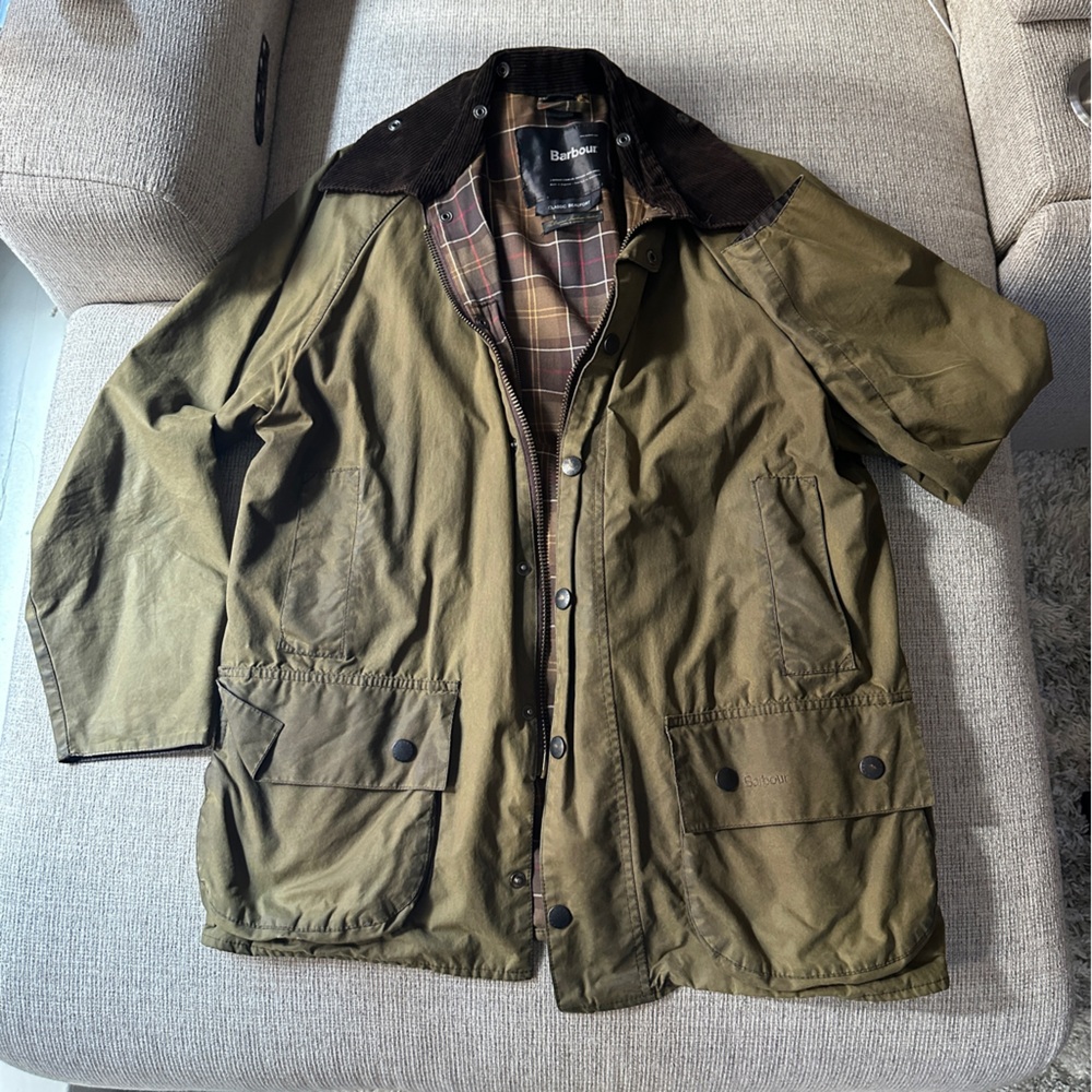 Barbour Men's Olive Green Waxed Jacket